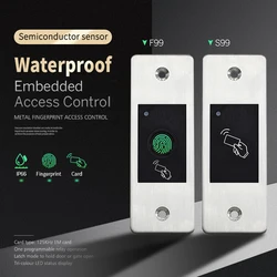 Outdoor Standalone Metal Door Lock Biometric Fingerprint Access Control Scanner RFID 125KHZ Embedded Reader 3000user