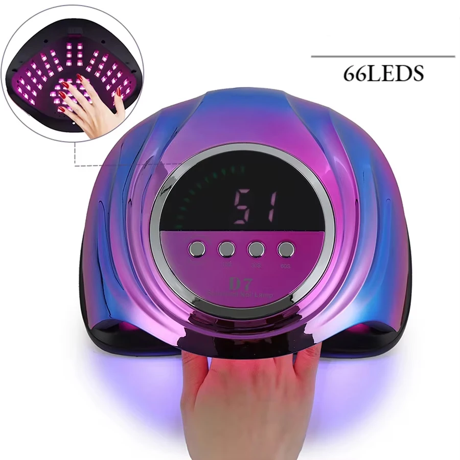 D7 UV LED Nail Lamp For Fast Drying Gel Nail Polish Dryer 66LEDS Home Use Ice Lamp With Auto Sensor For Manicure Salon