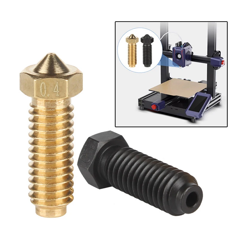 

2PCS Brass Hardened Steel Volcanic Nozzle High Precision Printing Nozzle for Anycubic Kobra2 3D Printer Accessories