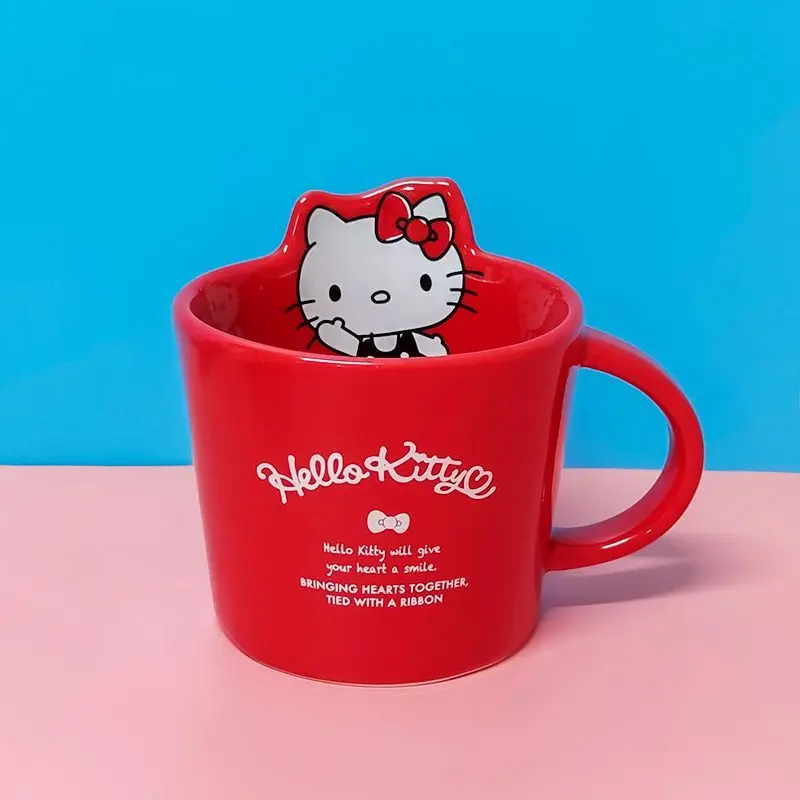 Cartoon anime Hello Kitty Cinnamoroll My melody Pompom Purin series ceramic cup mug Sanrio couple cute water cup gift wholesale