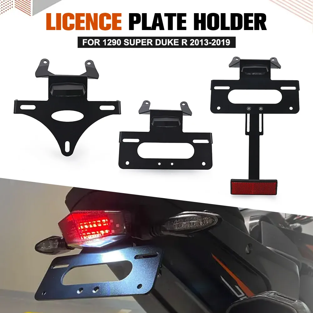 

For 1290 Super Duke R 2013-2019 Motorcycle Licence Plate Holder Bracket Rear Tail Tidy Fender Eliminator LED Light kit Accessory