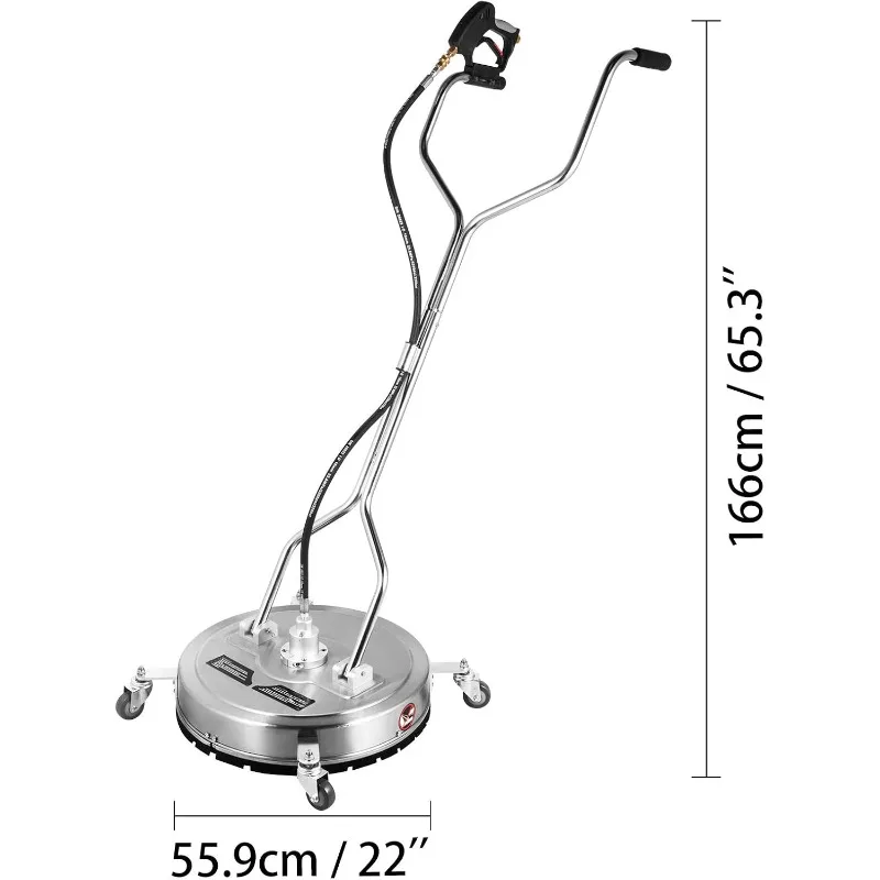 Pressure Washer 4000psi Pressure with 3/8 Quick Connector Surface Cleaner W/Casters 10.5GPM Stainless Steel Rotating Rod