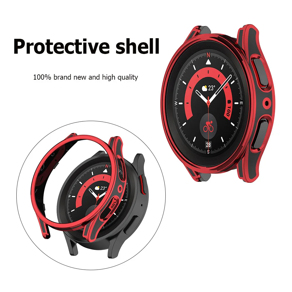 Чехол для Samsung Galaxy Watch 5 Pro 45 мм, защитный бампер для ПК, защитная пленка для экрана Galaxy Watch 4/5, 40 мм, 44 мм, защитный чехол