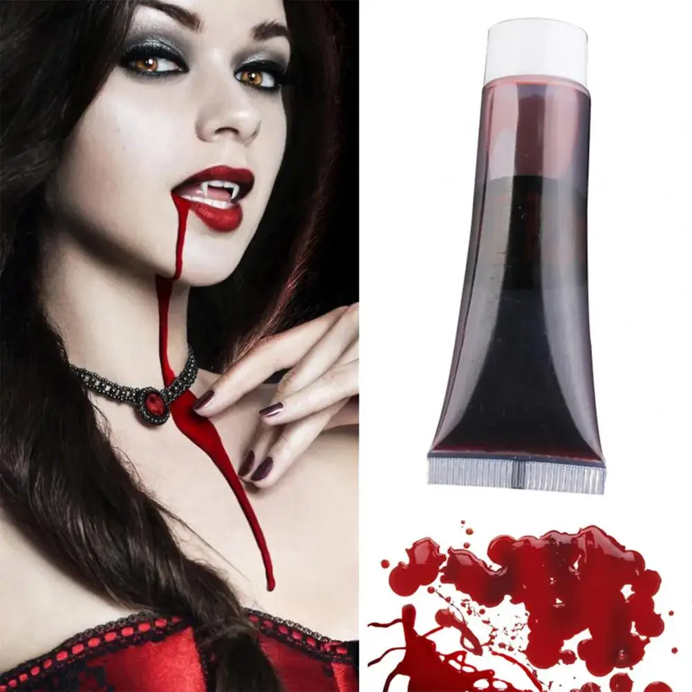 Sangue simulato per decorazioni di Halloween piccolo Kit di trucco Cosplay di Halloween con sangue simulato portatile con realistico