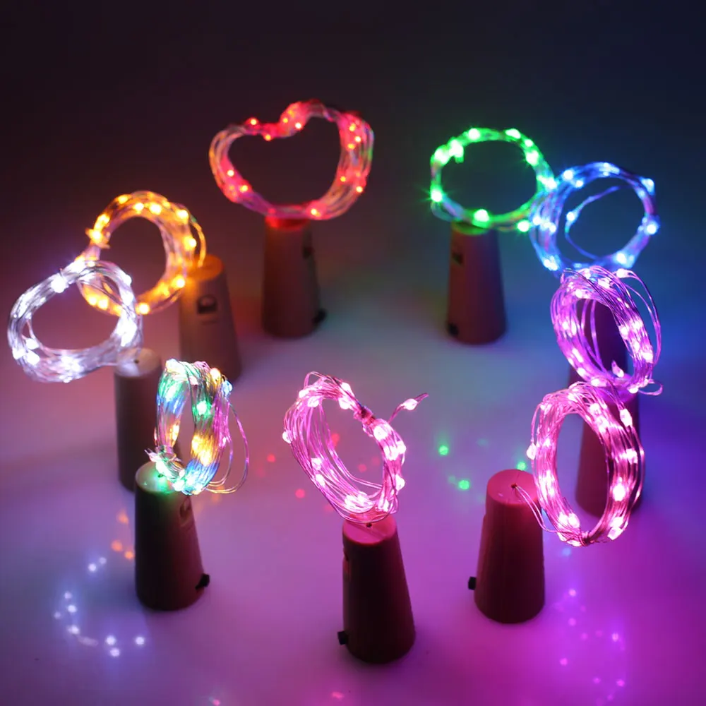 1m bouteille de vin string Light Party cuivre LED guirlande fée Liège Night Light Liège batterie verre décoration