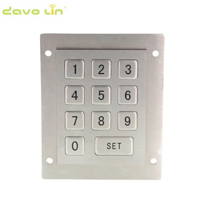 3x4 Waterpoof Panel Mount Industrial Metal Matrix metal numeric keypad For Access Control System CNC Kiosk Vending Machine