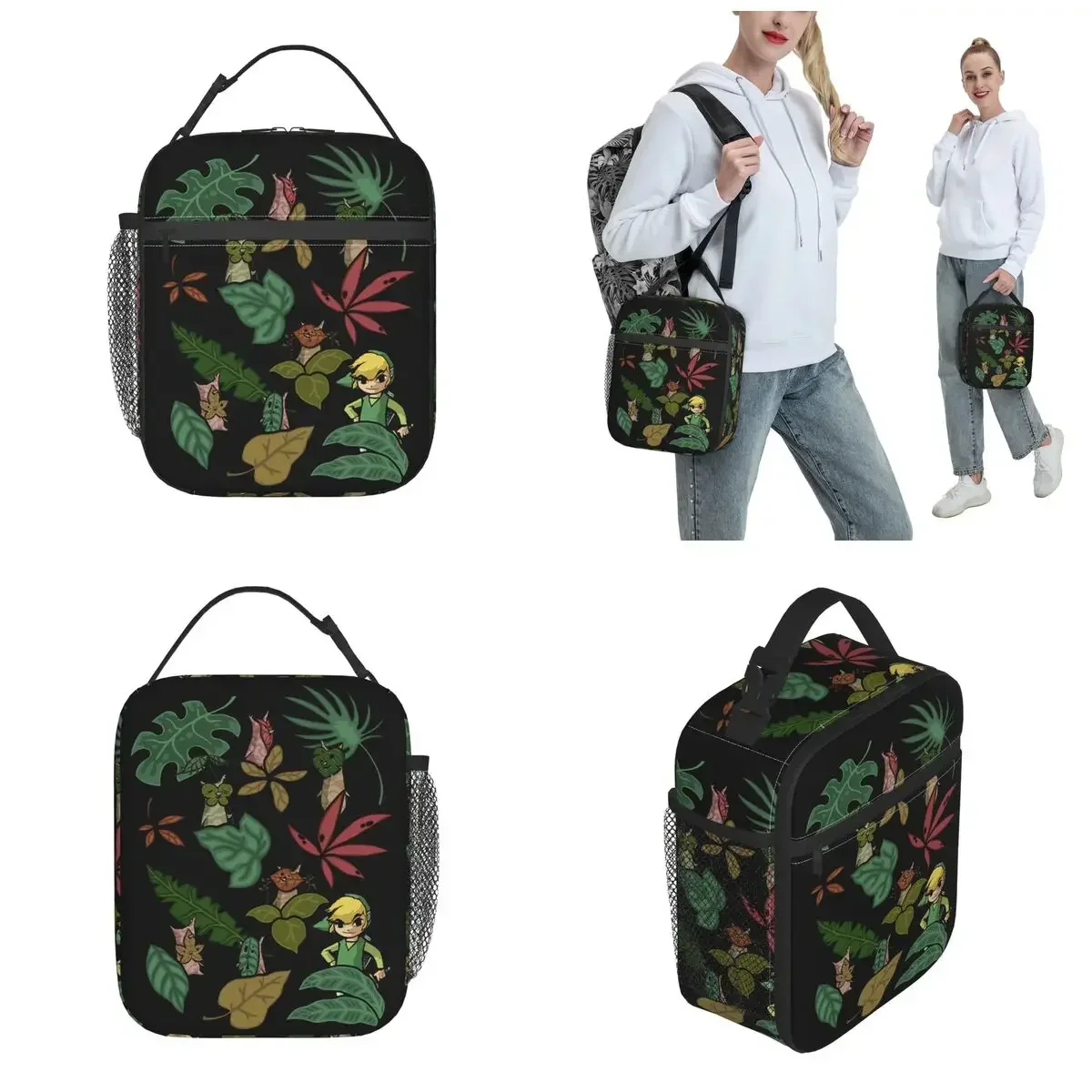 Lágrimas do Reino Folhoso Link Isolado Lunch Bag, Recipiente de refeição, Tote Do Jogo Do Vintage, Saco De Comida, Saco De Viagem De Praia