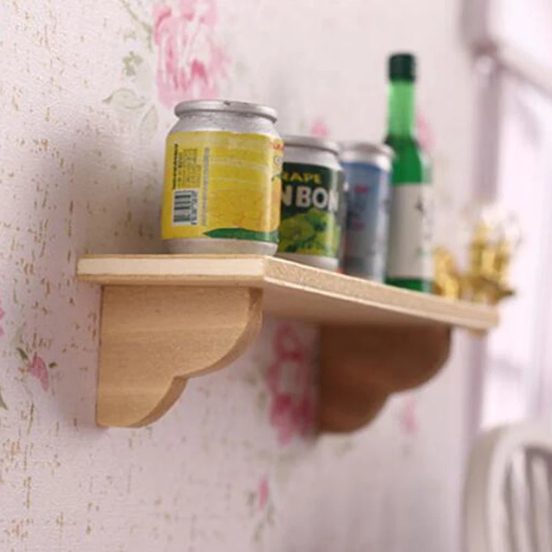 Estante de pared de madera en miniatura para casa de muñecas, modelo 1:12, Mini casa de muñecas de simulación, accesorios de muebles de madera, 1 ud.