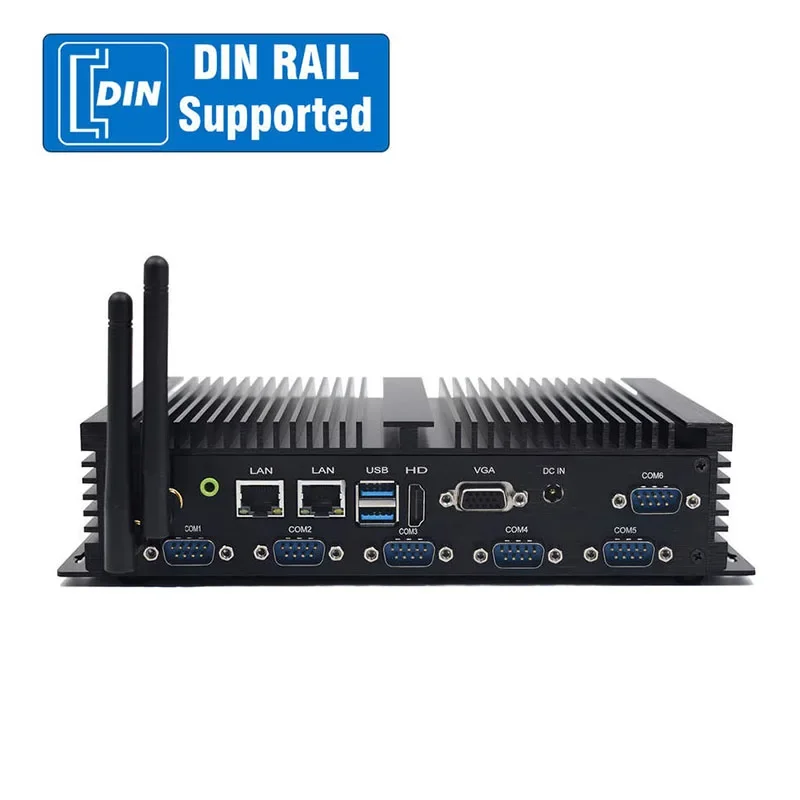 Industrial control micro i3i5i7 embedded mini industrial computer 6 serial ports j1900 fanless server host