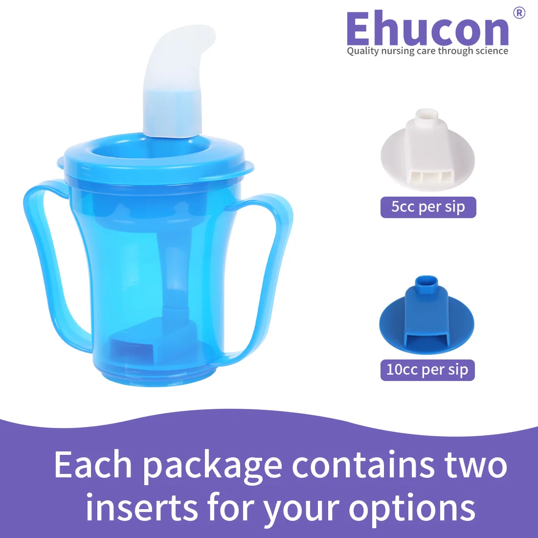 Ehucon Elderly Drinking Cup Dysphagia Dementia Disabled Bedridden People Spill Proof Prevent Choking Mug 5cc 10cc Per Sip