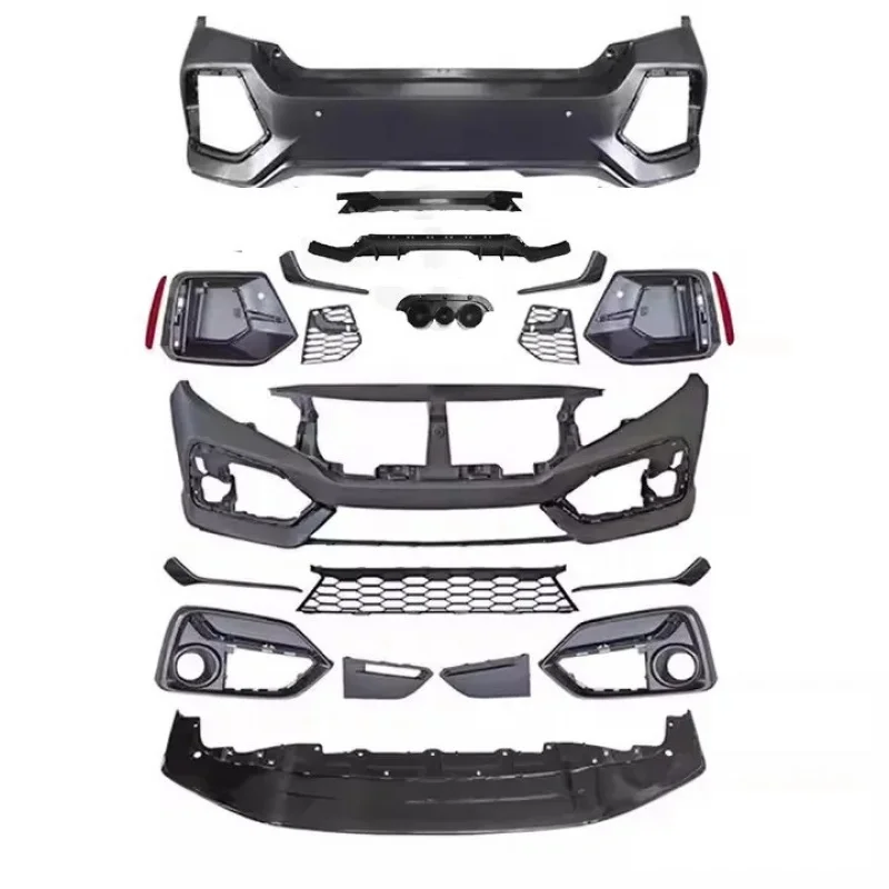 

High Quality 2016-2021 Sedan Upgraded Body Parts Front & Rear Bumper Kit