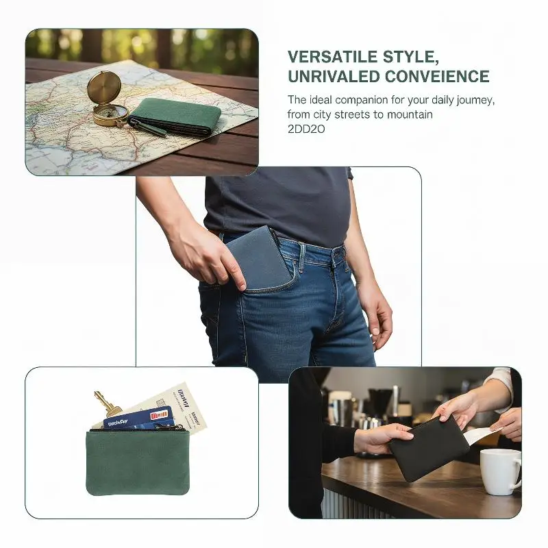 Mini PU Leather Wallet Trendy Zipper Coin Purse Card Holder Multi-slot Money Pouch for Ladies Office Work Use