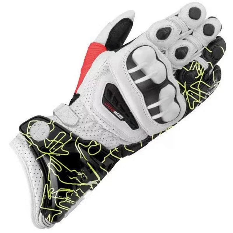 New 3-color Genuine Leather Motorcycle GP PRO Off-Road Gloves Anti Drop Road Gloves  Long Style 