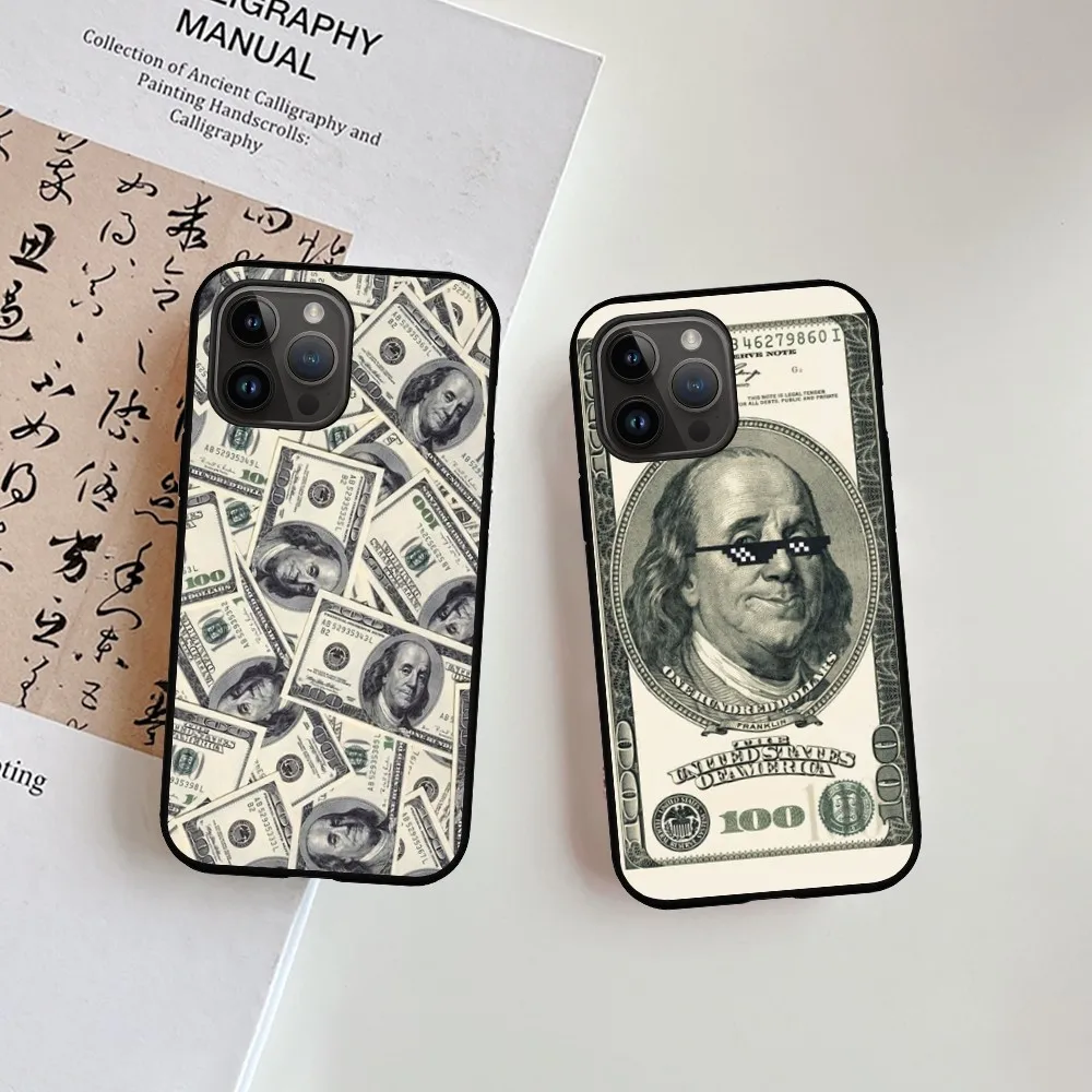 Banknote Dollar Cash Money  Phone Case For iPhone 15 14 13 12 11 X XR XS XSMAX 8 7 Plus Mini Pro Max Soft Black Phone Cover