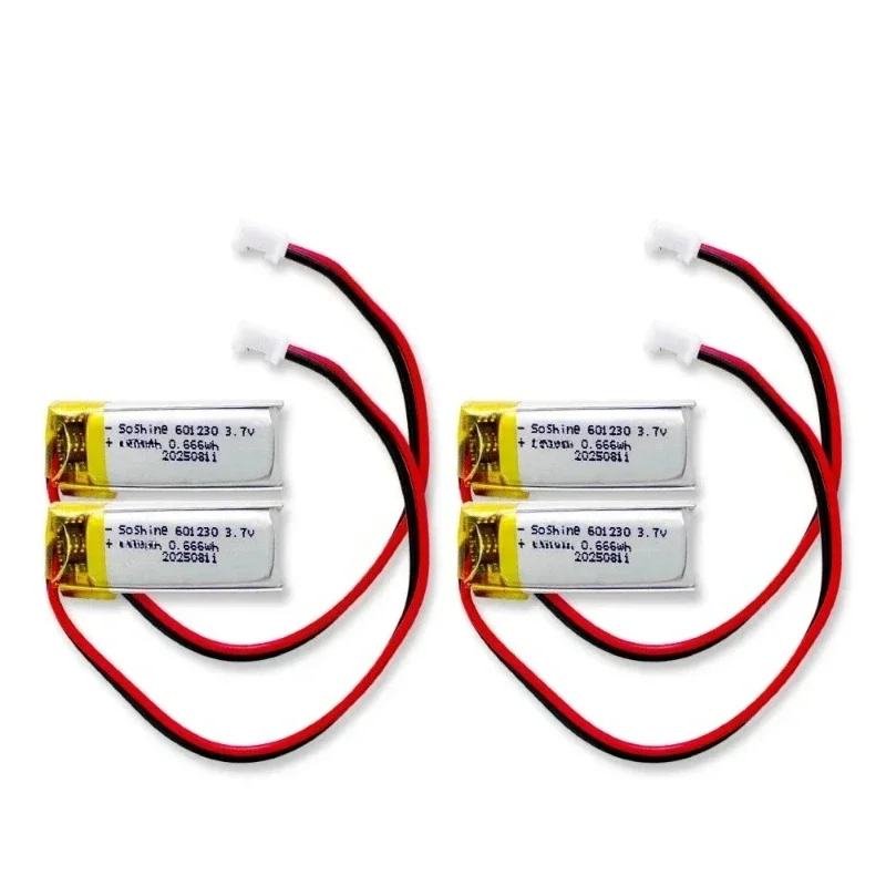 3.7V 601230 200mAh Lipo Battery 601230 Polymer Li Ion Batteries for LED Light Smart Recorder Handheld Fan Flashlight Mouse