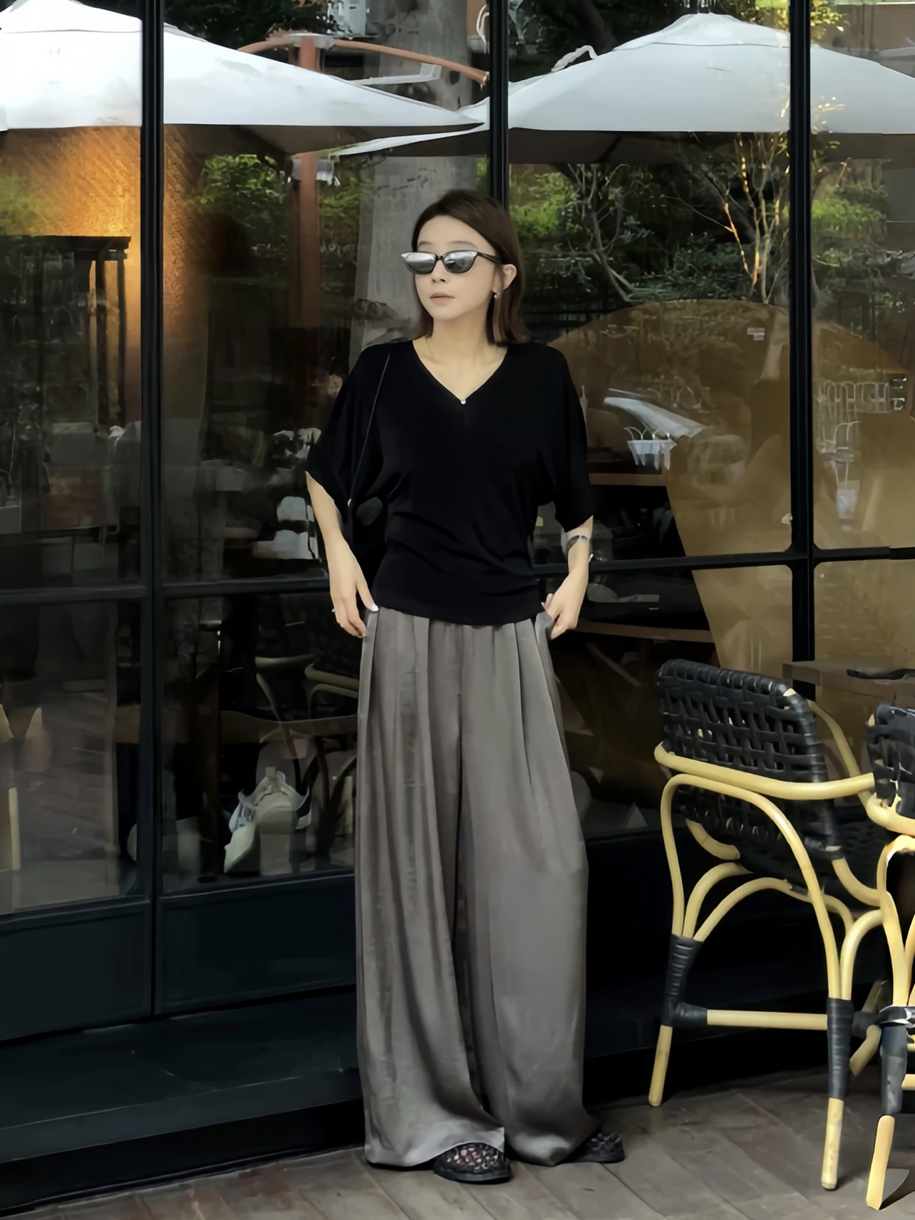 

Comfortable Loose Wide Leg Pants Elastic Waist ay een Dra Sensation Casual Straight Pants for Women Week
