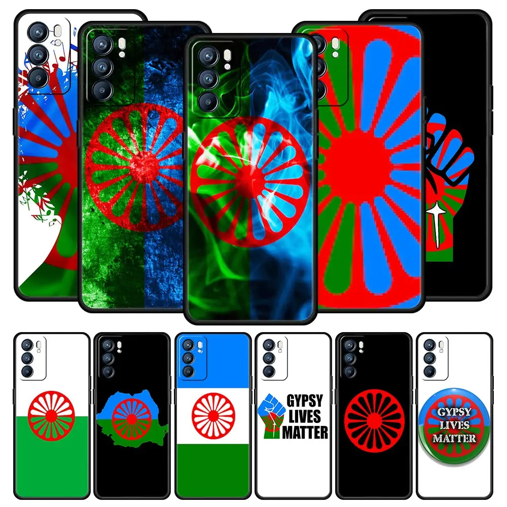 Gypsy Romani Roma Flag Case For OPPO A54 A53 A52 A16 A15 A74 A9 2020 A76 A95 A12 Reno7 SE Reno6 Find X5 Pro Plus 5G Phone Cover