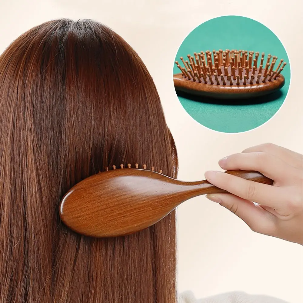 

Дорожная расческа с золотым шелковым сандаловым деревом, воздушная подушка, антистатическая расческа для массажа кожи головы, деревянный парикмахерский инструмент, расческа для волос