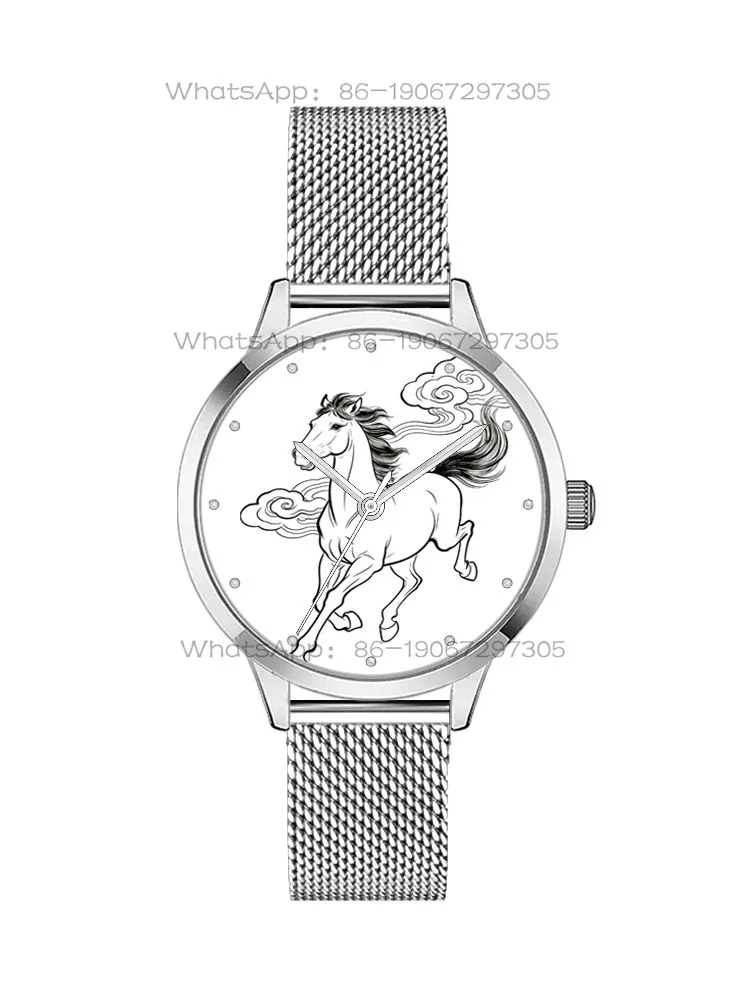 2026 Success Chinese Zodiac National Style Creative Waterproof Quartz Unisex Couple Watch Custom Engraving view 5