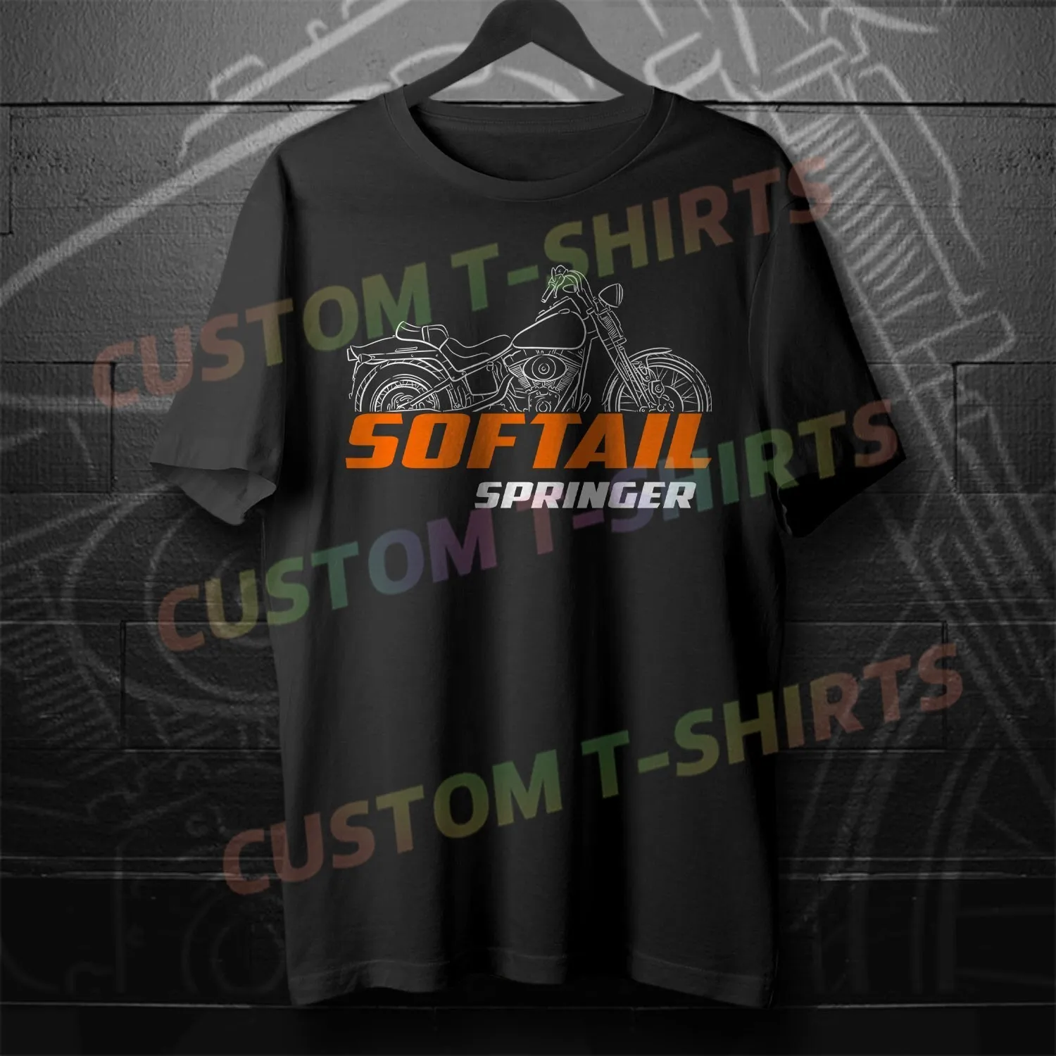 

Harley Softail Logo T Shirt for Men Leisure Tee High Quality 100% Cotton