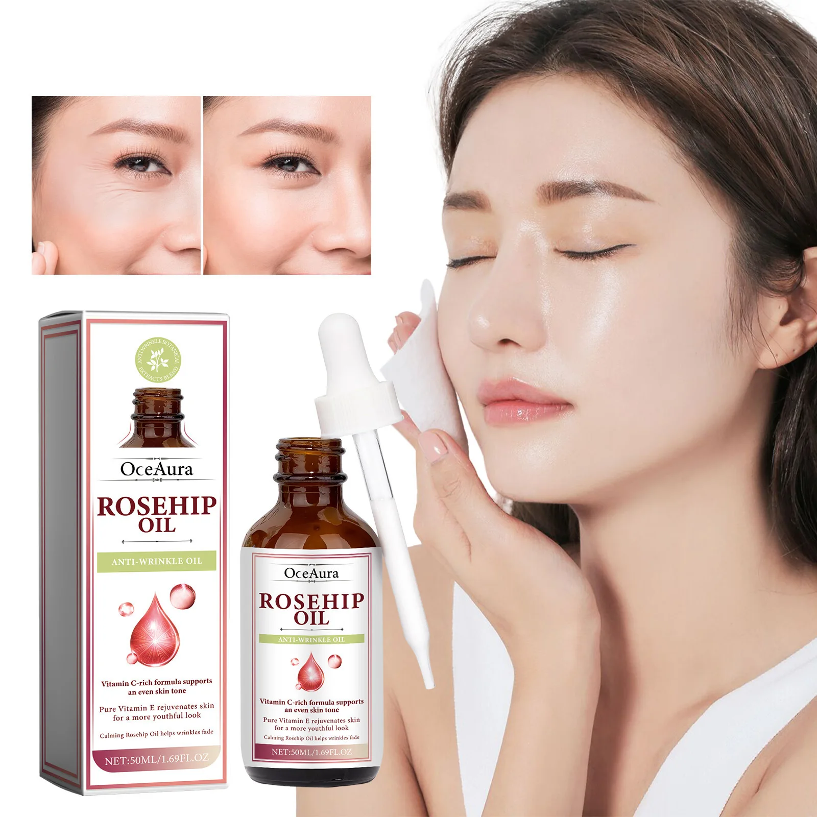 50ML Rosehip Serums Oils Fine Lines Lift Firm Essence Hydration Moisturise Nourishing Increase Skin Elasticity Korean Cosmetics