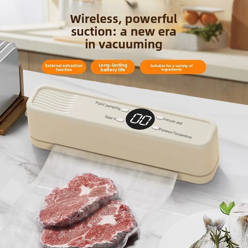 

Kitchen Vacuum Preservation Machine, Small Household Rechargeable Food Sealer, Fully Automatic Sealing and Vacuuming Device