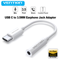 Vention USB Type C Splitter to 3.5mm Jack Aux Connecter Earphone Headphone Adapter for Xiaomi Huawei Honor OPPO Oneplus
