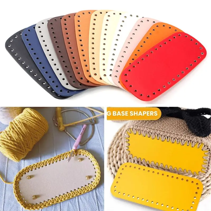 

20*9cm Oval Round Bottom For Knitted Bag PU Leather Bag Base Handmade Bottom With Holes Diy Crochet Bag Bottom Accessories