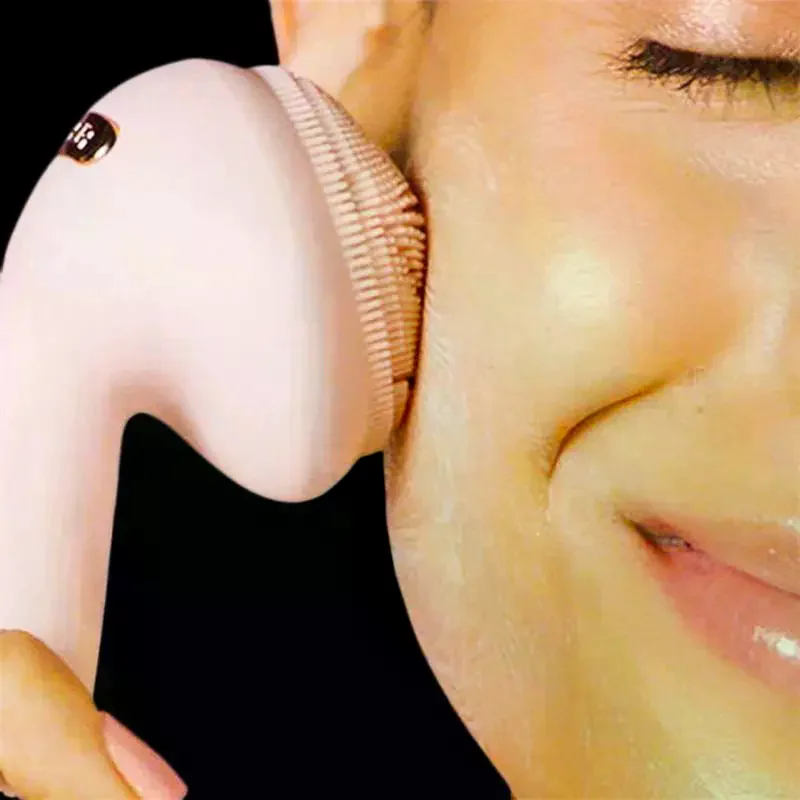 

Электрическая силиконовая щетка для лица, очиститель, вибрационный ролик, массажный инструмент для очищения пор, водонепроницаемый перезаряжаемый косметический инструмент