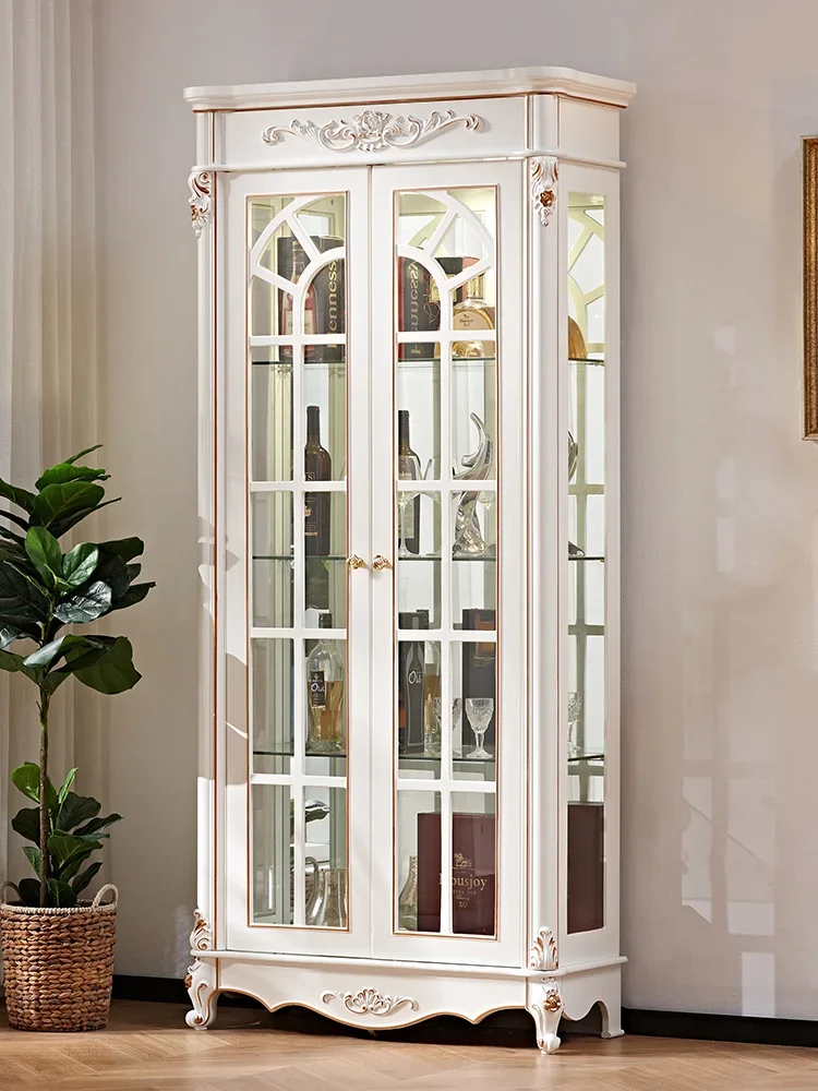 

European-style glass wine cabinet living room wall decoration cabinet display cabinet storage cabinet French sideboard wine cabi