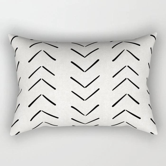 Nordic Ins Creative Black White Houndstooth Pillow Rectangular Sofa Pillow Lumbar Cushion Living Room Pillow