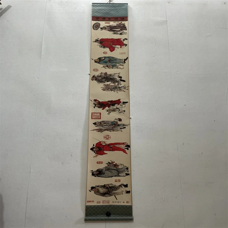 

China Ancient Picture Paper,Character Painting,Gaiqi's Zhong Kui Demon Slaying Diagram, Long Scroll Painting