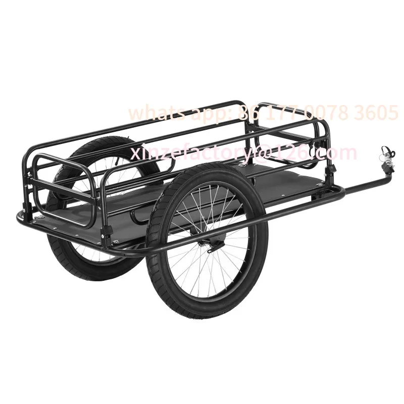 

Customizable 275 lbs Bike Cargo Trailer Bicycle Wagon Cart Foldable Compact Storage with Universal Hitch 20" Wheels fits