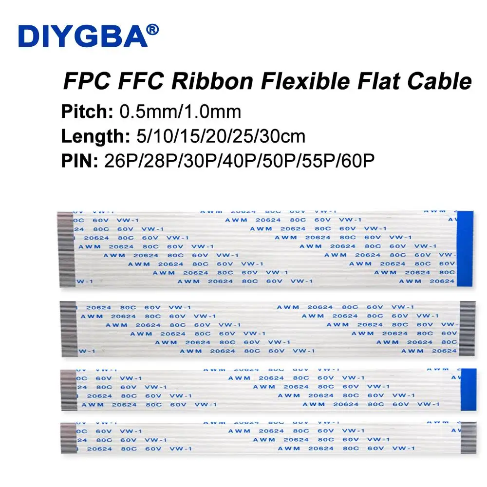 

10 шт. A-тип B-тип FPC FFC ленточный гибкий плоский кабель 26P 28P 30P 40P 50P 55P шаг контакта 0,5 мм 1,0 мм 10 см 20 см 30 см 5 см