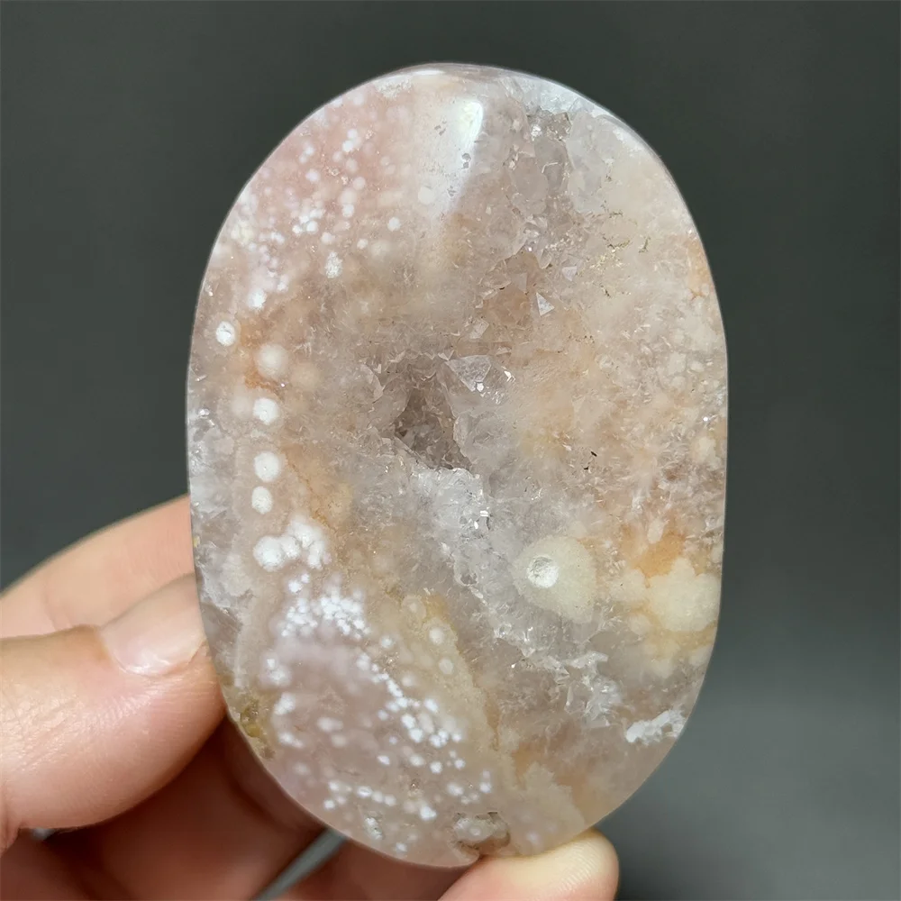 Pink Amethyst Palm Natural Mineral Crystal Mineral Specimen Energy Spiritual Meditation Healing Collection Home Decoration Gift