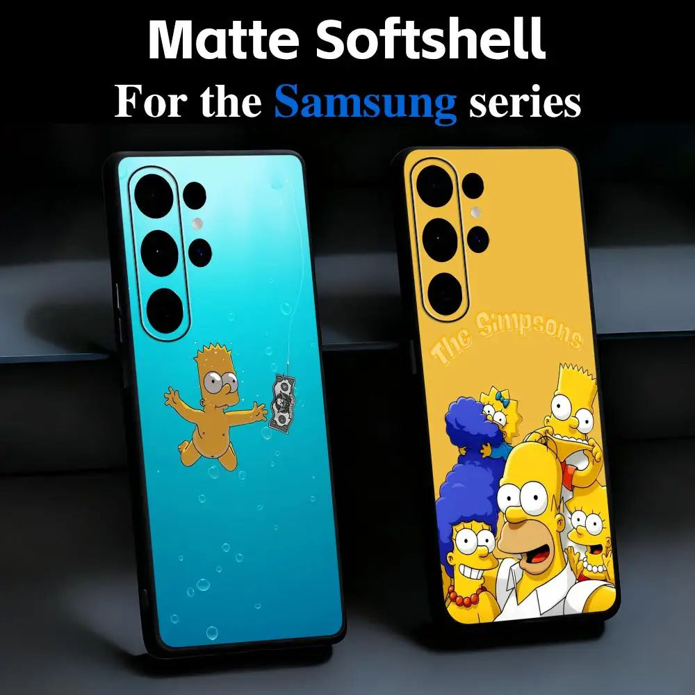 Classic Anime S-SimPson Hot Phone Case For Samsung Galaxy S26 S25 S24 S23 S22 S21 Plus Ultra Fold A Soft Black
