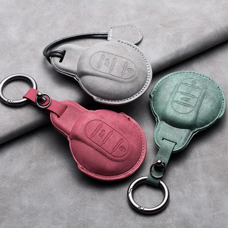 Leather Car Remote Key Fob Cover Case For BMW MINI COOPER S ONE JCW F54 F55 F56 F57 F60 CLUBMAN COUNTRYMAN Keychain Accessories