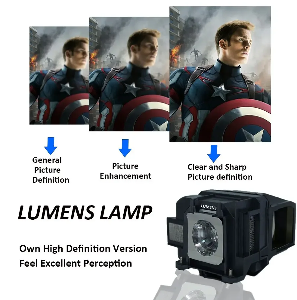 ELPLP88 de alto brillo para Epson EB-S27 EB-X31 EB-W29 VS240 VS345 EB-965H PowerLite 965H EX7240 (sin mercurio, alimentado por LED)