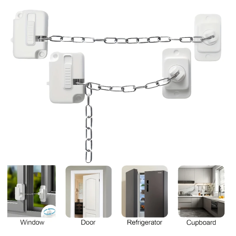 2/4pcs Adjustable Window Security Lock - No Drilling Required for Installation, Ventilation And Privacy, Easy to Install