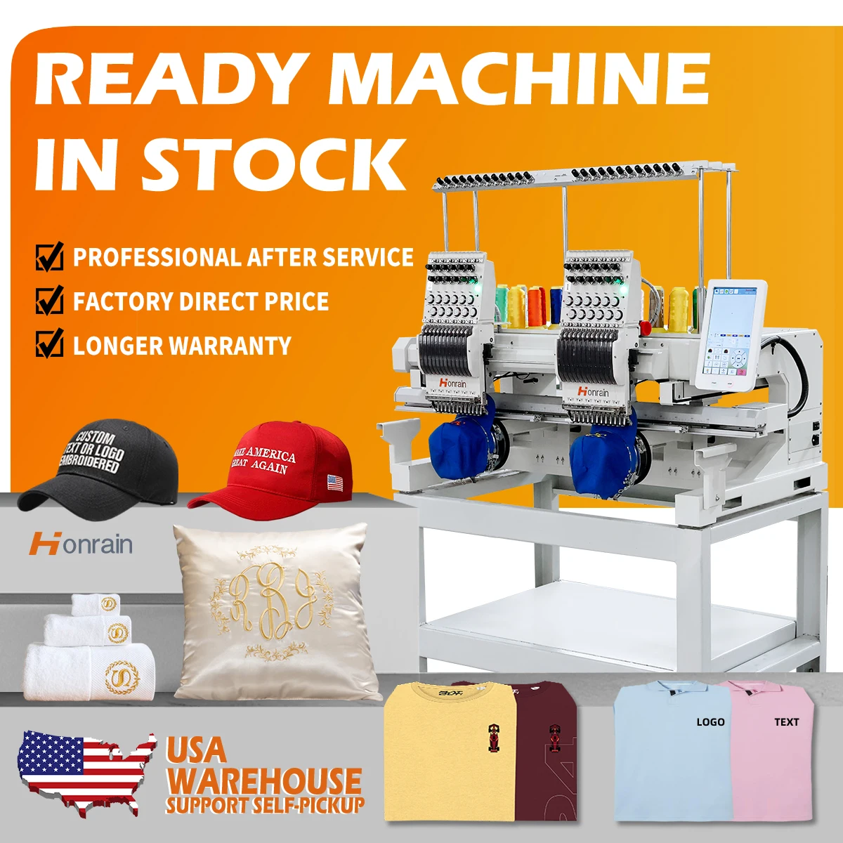 Two Heads Computerized Embroidery Machine Factory Sale Flat 2 Heads Embroidery Machine