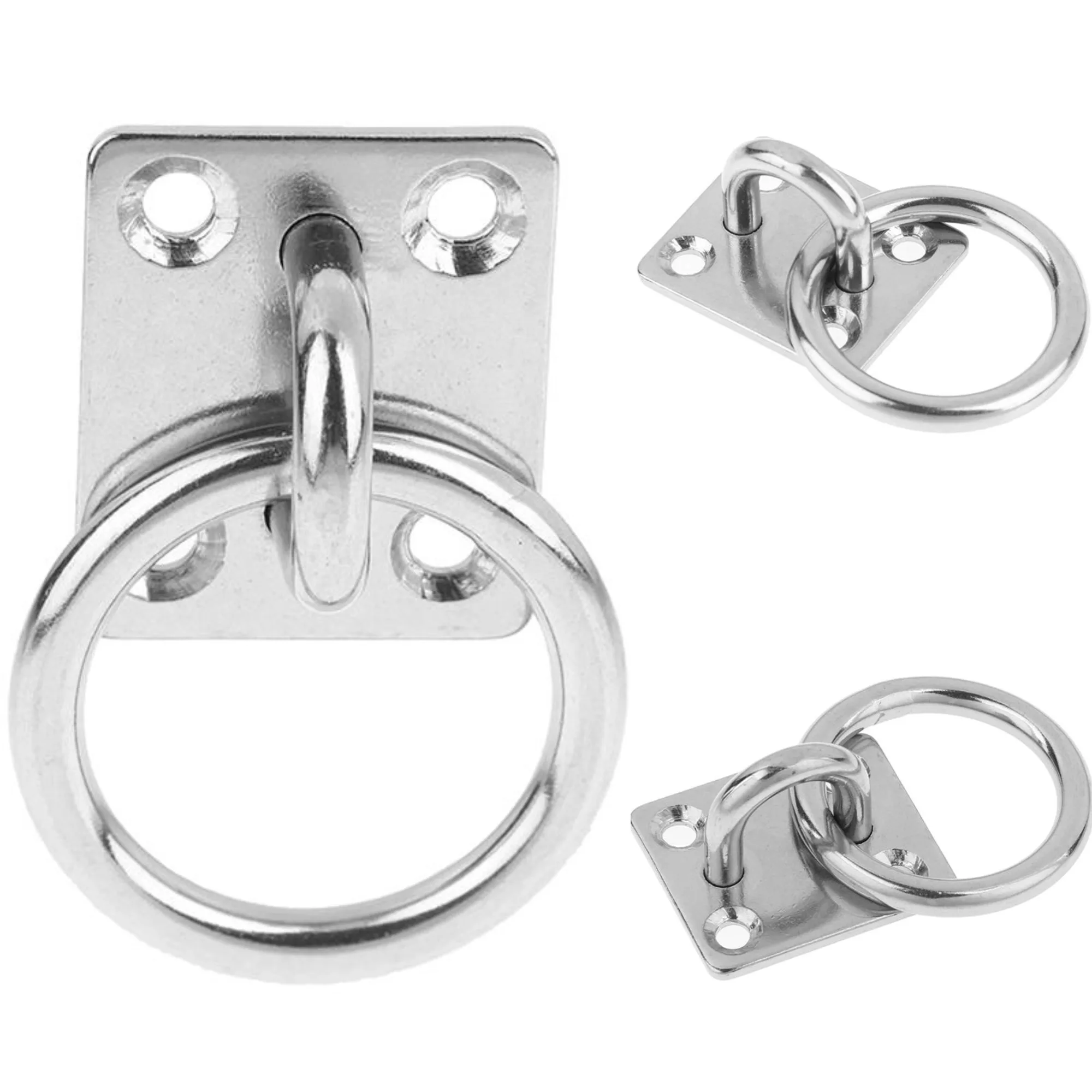 Silver Stainless Steel Universal With Ring Marine Eye Plate Stable Rust Protection Boat Cabin Accessories