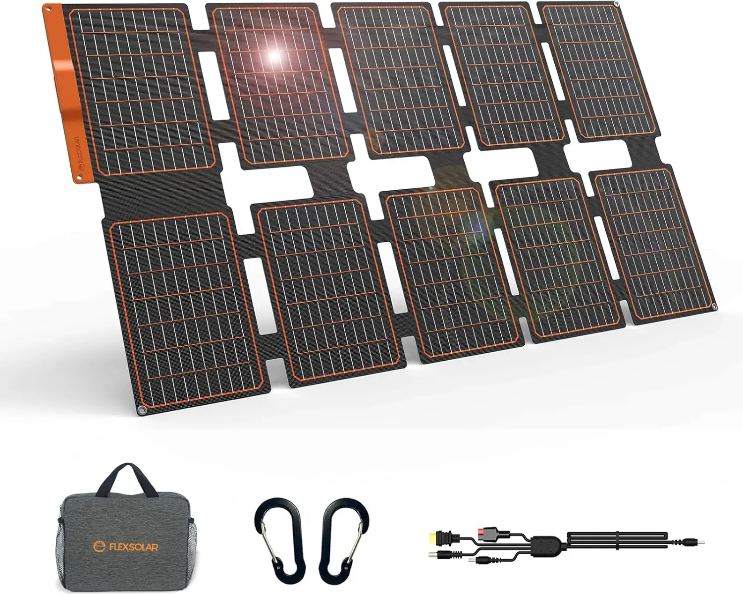 

100W Portable Solar Panel Charger with PD3.0 USB-C, QC3.0 USB-A & DC Outputs, Foldable IP67 Waterproof for Camping, Emergency