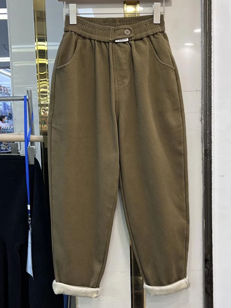 Cargo Pants Women Plush and Thickened Women\'s Winter New Loose Casual  Harlen Trousers Joggers Women Streetwear