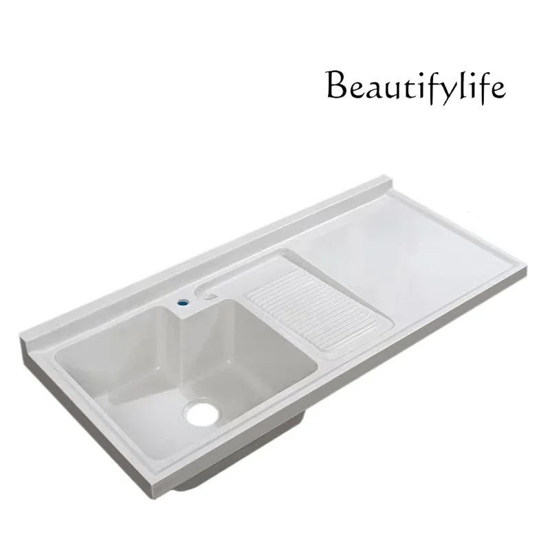 Quartz stone laundry basin with rubbing board Household corner-cutting laundry sink