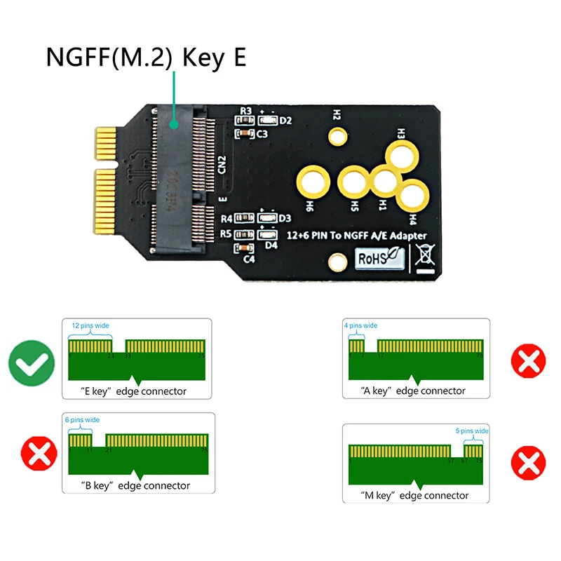 Модуль WIFI6 AX200/201/210 на 12 + 6 контактов, плата адаптера, поддержка 2230 М. 2 A/E-модуля ключа, замена BCM94360CS2 BCM943224PCIEBT2 карты