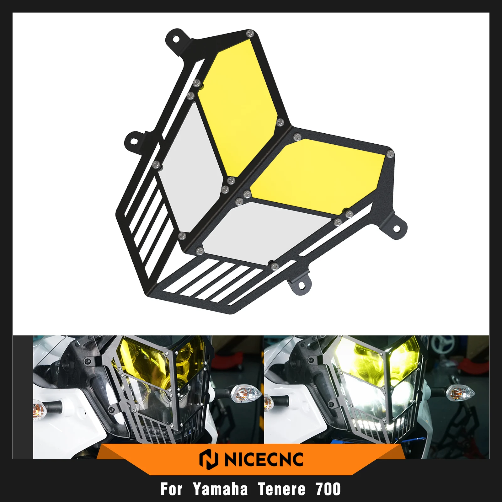 

For Yamaha Tenere 700 XTZ 700 19-2024 NICECNC Motorcycle Headlight Protector Cover Tenere 700 T700 Rally Edition 2022-2023 2024