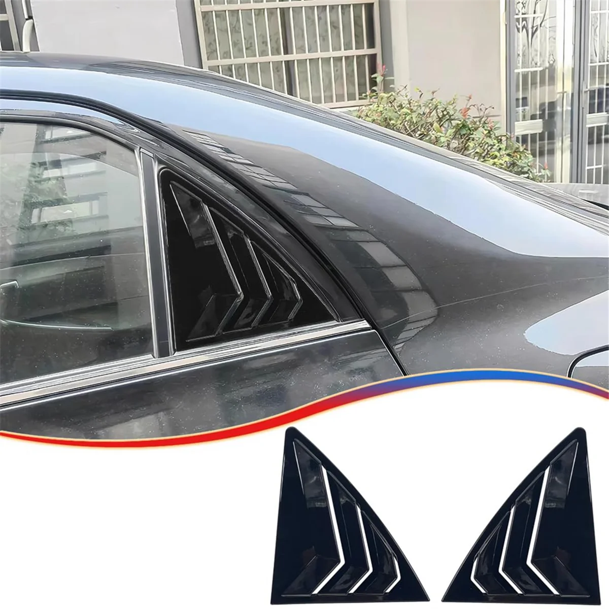 

Для Toyota Corolla 2009-2013 автомобильная задняя жалюзи, оконная боковая крышка, накладка, наклейка, вентиляционный совок, аксессуары, ярко-черный