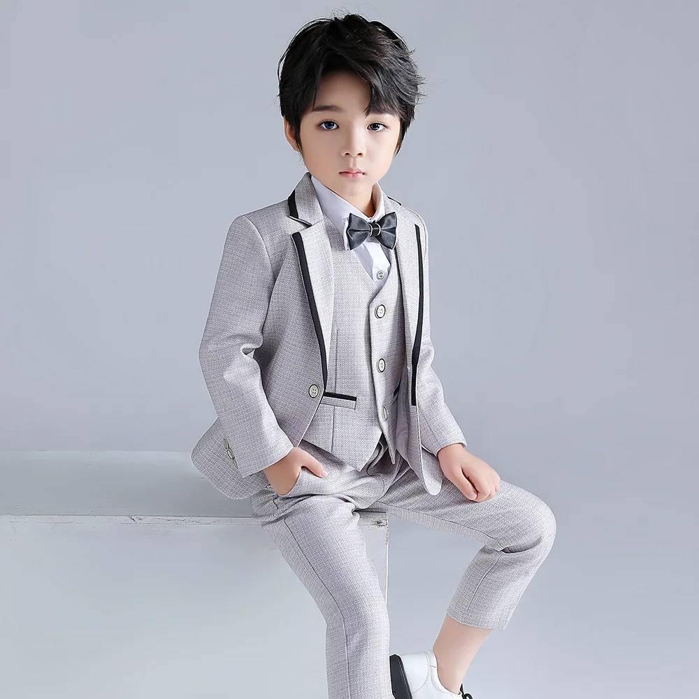 

Children's small suit autumn and winter stylish new boys' suit set, flower girl performance dress, piano hosting