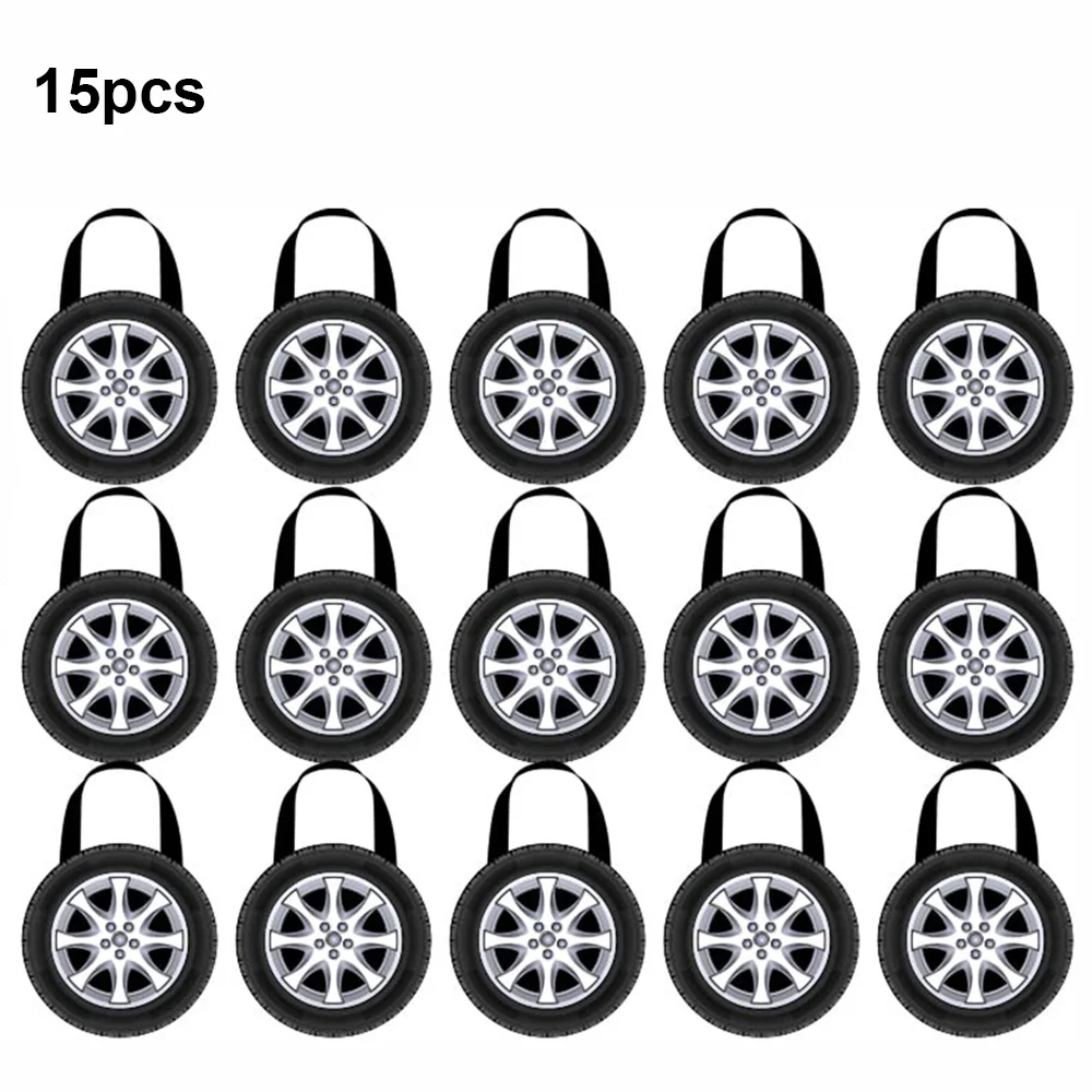 15 Stück Rennwagen-Party-Tragetaschen aus Vliesstoff, Rennwagen-Radtaschen für Süßigkeiten, Geschenke, Leckereien, Leckereien, Jungen, Kinder, Geburtstag, Babyparty – Detail 1