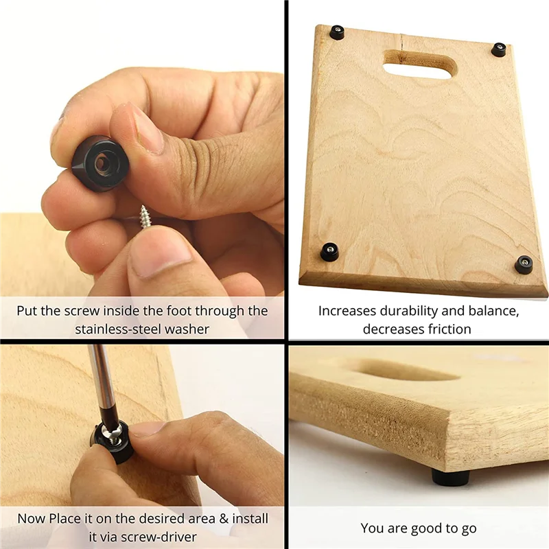 

104PCS Rubber Feet For Cutting Board (0.31X0.59Inch) Anti Scratch Rubber Cutting Board Feet For Chairs & Other Furniture